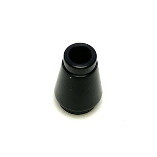 Cone 1x1 with Top Groove, Part# 4589b Part LEGO® Black  