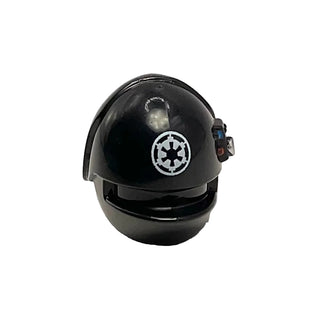 Minifigure, Headgear Helmet SW Imperial Gunner with White SW Imperial Logo Pattern, Part# 15310pb02