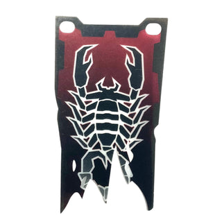 Black and Dark Red Flag with Long Tatters with Scorpion Pattern, Part# multipls08a Part LEGO® Very Good