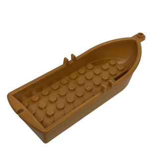 Boat, 14 x 5 x 2 with Oarlocks without Hollow Inside Studs, Part# 21301 Part LEGO® Medium Nougat 1 Part