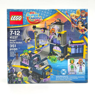 LEGO DC Super Hero Girls Batgirl Secret Bunker set box showing multi-level purple and yellow building with minifigures and ac