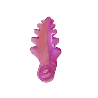 Plant Plate, Round 1x1 with Curved, Upright Leaf, Part# 2682 Part LEGO® Satin Trans-Dark Pink