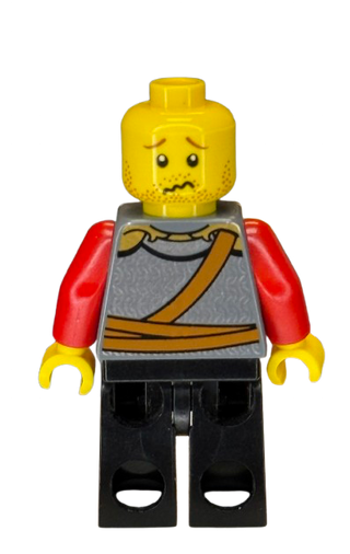 Kingdoms - Lion Knight Scale Mail with Chest Strap and Belt, Helmet with Neck Protector, Stubble Smile (Dual Sided Head), cas475 Minifigure LEGO®