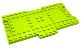 Brick, Modified 8x16x2/3 with 1x4 Indentations and 1x4 Plate, Part# 18922 Part LEGO® Lime  