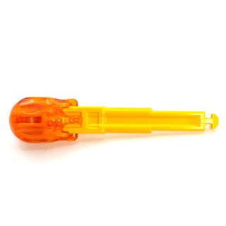 Projectile Arrow, Solid Shaft with Molded Trans-Orange Round End with 4 Notches Pattern, part$ 70694pb01 Part LEGO® Bright Light Orange