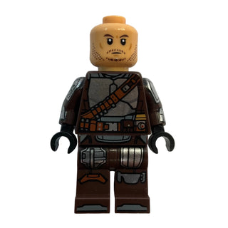 The Mandalorian / Din Djarin / 'Mando' - Silver Beskar Armor, Jetpack, Printed Head, Reddish Brown and Dark Silver Knee Pads, sw1519 - LEGO® Star Wars Minifigure