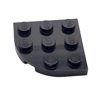 Plate, Round Corner 3x3, Part# 30357 Part LEGO® Black