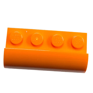 Slope, Curved 2 x 4 x 1 1/3 with 4 Recessed Studs, Part# 6081 Part LEGO® Orange