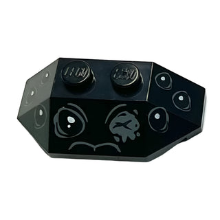 Wedge 2 x 4 Triple with Spider Eyes Pattern, Part# 47759pb09 Part LEGO® Black