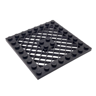 Plate, Modified 8x8 with Grille, Part# 4151 Part LEGO® Black Very Good