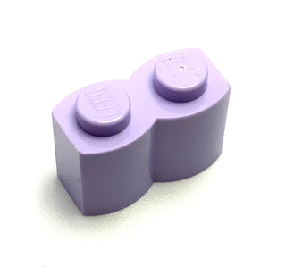 Brick, Modified 1x2 with Log Profile, Part# 30136 Part LEGO® Lavender  