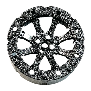 Wheel Wagon Viking with 12 Holes (55mm D.), Part# 55817 Part LEGO® Speckled Black-Silver  