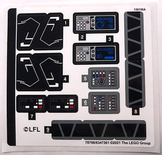 Sticker Sheet for Set Imperial Light Cruiser, 75315-1 - (78798/6347361), Part# 75315stk01 Part LEGO® Complete