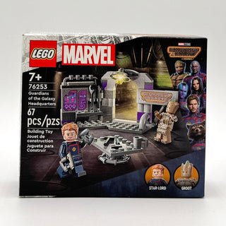 LEGO Marvel set 76253 box containing 67 pieces with minifigures and headquarters playset structure.