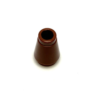 Cone 1x1 with Top Groove, Part# 4589b Part LEGO® Reddish Brown  