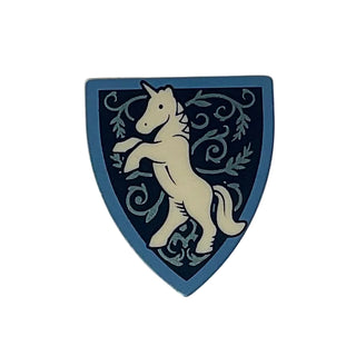 Shield Triangular Short with Unicorn Pattern, LEGO® Minifigure Shield, Part# 3846pb044