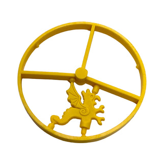 LEGO® Minifigure, Plume Dragon and Plume Dragon Wing Wheel, 3 on Sprue, Part# 6080 Part LEGO® Yellow Missing Both Dragon Plume Wings
