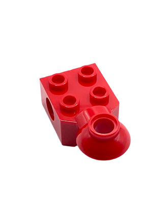 Technic, Brick Modified 2 x 2 with Pin Hole and Rotation Joint Ball Half Horizontal, Part# 48170 Part LEGO® Red