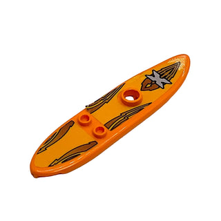 Surfboard Long with Island Xtreme Stunts Logo Pattern (Stickers), LEGO® Minifigure Utensil, Part# 6075pb01