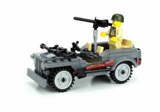 Willys WWII Jeep 4 x 4 Utility Vehicle Building Kit Battle Brick
