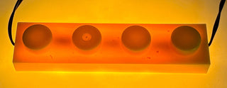 1x4 LED Light Up Plate, DIY System, Reconnectable, LB1x4-LA Custom Parts United Brick Co® Amber/Yellow