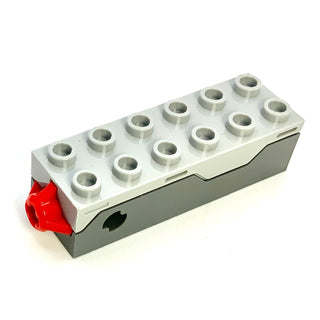 Projectile Launcher, 2 x 6 x 1 1/3 Spring Shooter with Light Bluish Gray Top, Part# 49743c01 Part LEGO® Dark Blush Gray
