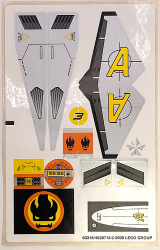 Sticker Sheet for Set Mission 3: Gold Hunt, 8630 - (63318/4528715), Part# 8630stk01