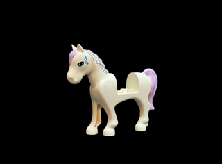 Horse with 2 x 2 Cutout with Blue Eyes and Face Decoration, Lavender Mane and Tail Pattern, 93083c01pb06 Minifigure LEGO®