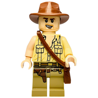 Indiana Jones - Open Shirt, Open-Mouth Grin, iaj033 Minifigure LEGO® Like New