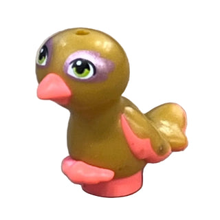 Bird, Mini Doll Style, Molded Coral Beak, Metallic Pink Eye Patches, 35074pb05 - LEGO® Friends Animal