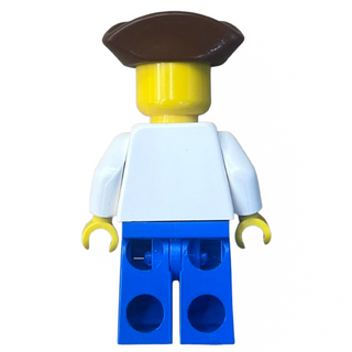 Pirate Brown Vest Ascot, Blue Legs, Brown Pirate Triangle Hat, pi054 - LEGO® Pirate Minifigure Minifigure LEGO®