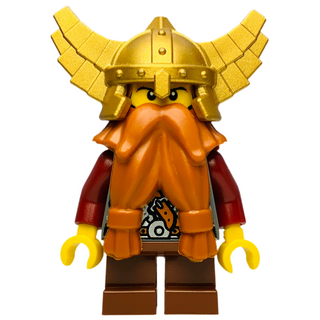 Fantasy Era - Dawrf, Dark Orange Beard, Gold Helmet, cas395 Minifigure LEGO®