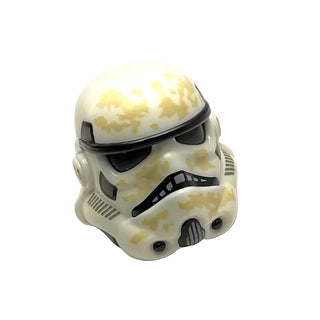 Minifigure, Headgear Helmet SW Sandtrooper Dual Molded with Tan Dirt Stains Pattern, Part# 42861pb01 Part LEGO® White Very Good