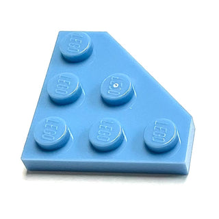 Wedge, Plate 3 x 3 Cut Corner, Part# 2450 Part LEGO® Medium Blue