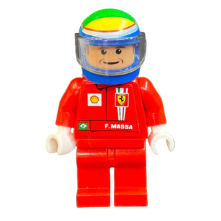 F1 Ferrari - F. Massa with Helmet Blue Printed - with Torso Stickers, rac043s Minifigure LEGO®