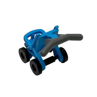 Stroller / Baby Carriage with Black Wheels and Dark Bluish Gray Handlebars, LEGO® Minifigure Utensil, Part# 5491c01