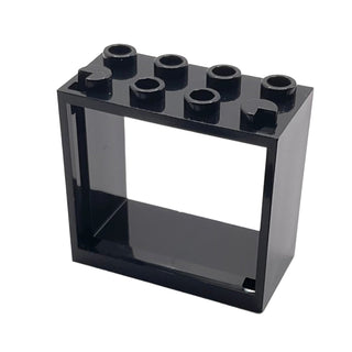 Window 2 x 4 x 3 - Hollow Studs, Part# 60598 Part LEGO® Black