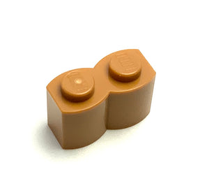 Brick, Modified 1x2 with Log Profile, Part# 30136 Part LEGO® Medium Nougat  