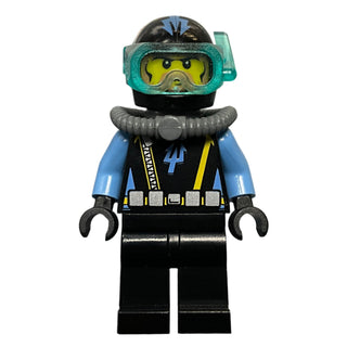 Aquaraider Diver 6 with Black Flippers, aqu025 Minifigure LEGO®