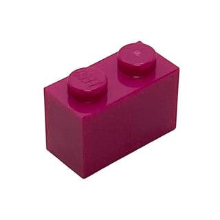 Magenta 1x2 brick with two stud connectors on top.