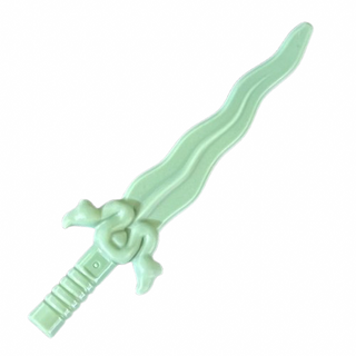 Minifigure, Weapon Sword, Curved Blade and Elaborate Hilt, Part# 75604 Part LEGO® Sand Green