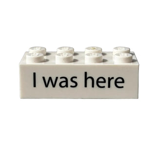 2014 Kornmarken LEGO® Factory Tour Brick "I Was Here" Part LEGO® White