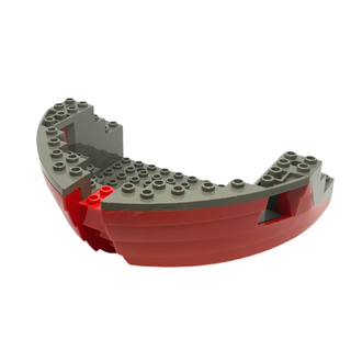 Boat, Hull Large Bow 12 x 16 x 5 1/3 with Dark Gray Top (2556 / 2557), Part# 2557c04 Part LEGO® Very Good  