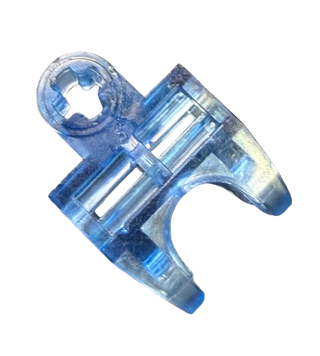 Technic, Axle Connector 2 x 3 with Ball Joint Socket - Open Sides, Angled Forks with Closed Axle Holes, Part# 32174 Part LEGO® Trans-Medium Blue Like New