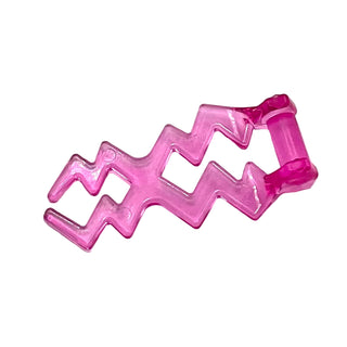 Wave Angular Double with Bar Handle (Electric Zigzag / Lightning Bolt), Part# 59233 Part LEGO® Trans-Dark Pink
