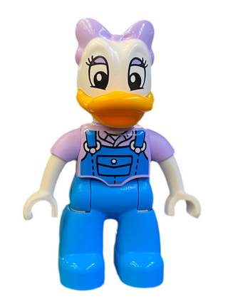 Duplo Figure Lego Ville, Daisy Duck, Lavender Bow and Shirt, Dark Azure Overalls and Legs Minifigure LEGO®