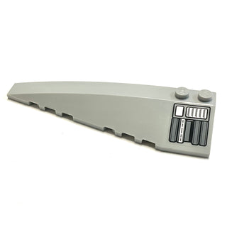 Wedge 10 x 3 Left with Silver Machinery Pattern (Sticker), Part# 50955pb003 Part LEGO® Light Bluish Gray