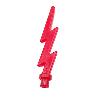 Wave Angular with Bar End (Lightning Bolt), Part# 27256 Part LEGO® Trans-Red
