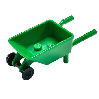 Minifigure, Utensil Wheelbarrow with Black Trolley Wheels (98288 / 2496), Part# 98288c03 Part LEGO® Green Very Good