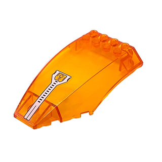 Windscreen 10 x 6 x 2 Curved with Instrument Pattern (Sticker), Part# 45705pb016 Part LEGO® Trans-Orange Very Good